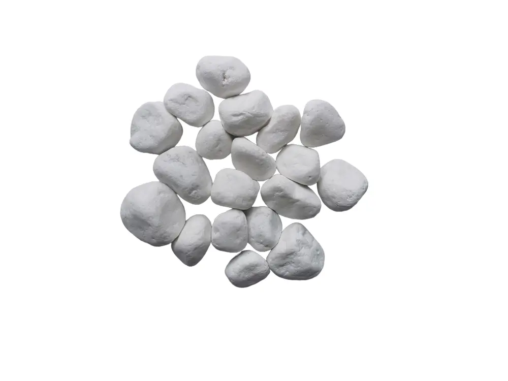 snow white pebble stone